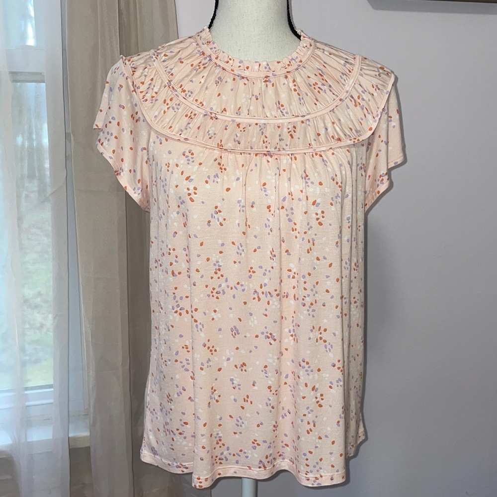 LOFT NWT pink floral blouse